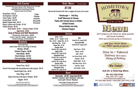 hometown cafe east islip menu  Boston Market menu #26 of 116 places to eat in East Islip